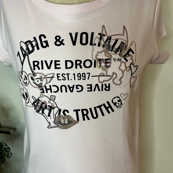 Zadig & Voltaire T-shirt  Woop Insignia Size Medium - Picture 4 of 9